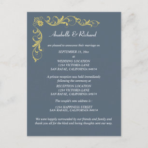 Elegant Victorian Wedding Announcement Postcard
