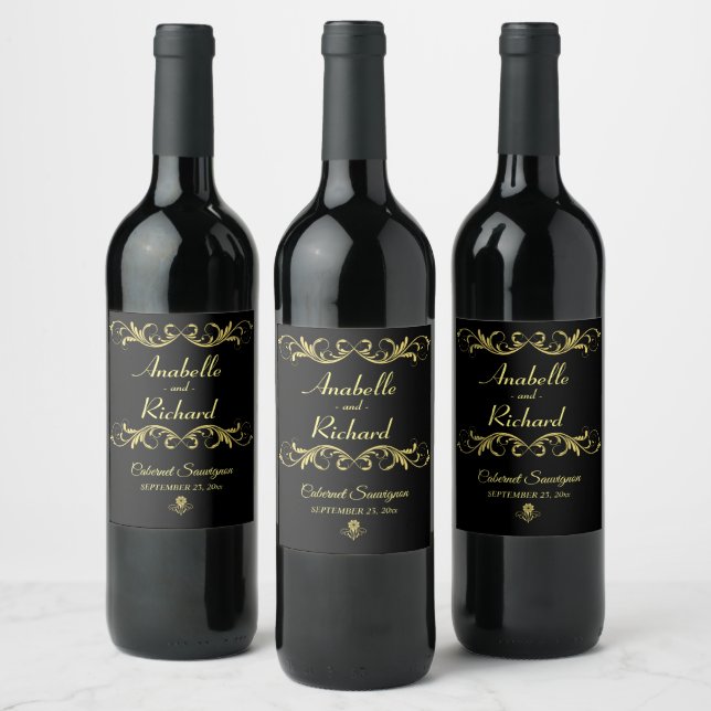 Elegant Victorian Wedding Bottle Favour Wine Label (Bottles)