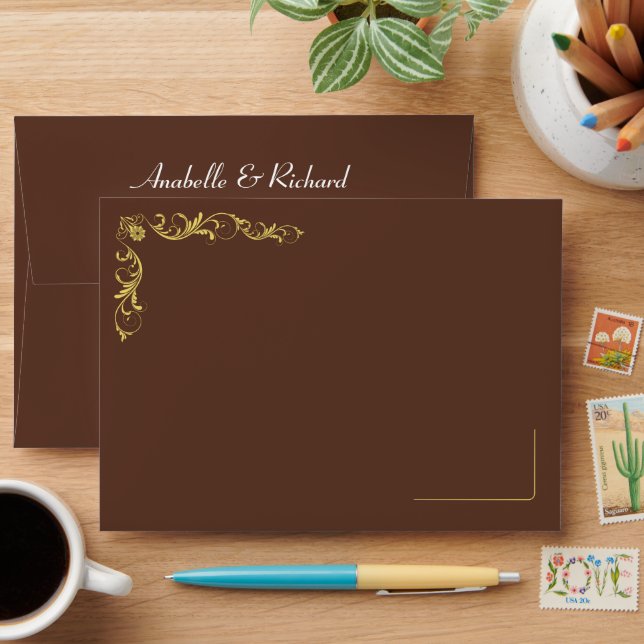 Elegant Victorian Wedding Envelope (Desk)