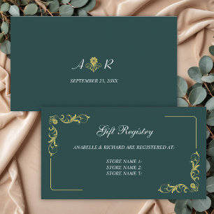 Elegant Victorian Wedding Gift Registry Enclosure Card