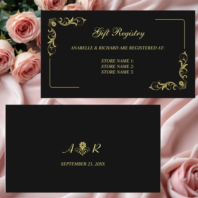 Elegant Victorian Wedding Gift Registry Enclosure Card (Creator Uploaded)