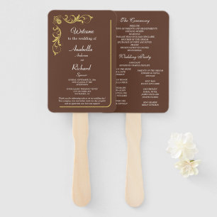 Elegant Victorian Wedding Hand Fan Program