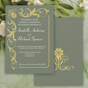 Elegant Victorian Wedding  Invitation