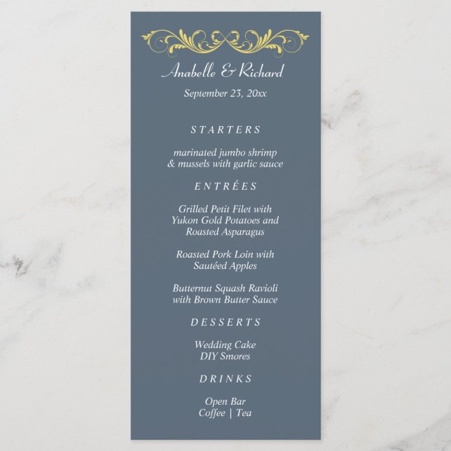 Elegant Victorian Wedding Menu (Front)