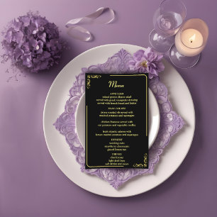 Elegant Victorian Wedding Menu Budget