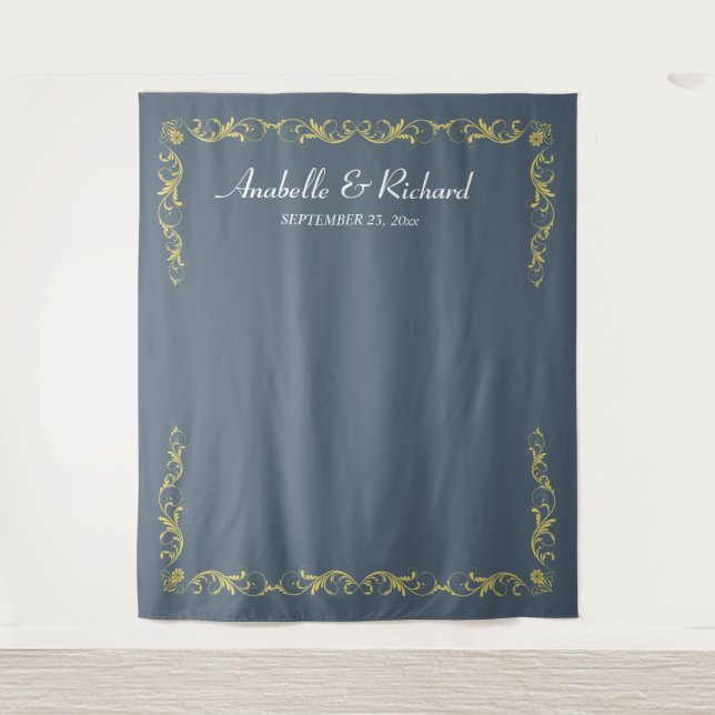 Elegant Victorian  Wedding Photo Booth Backdrop Tapestry (Front)