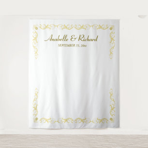 Elegant Victorian Wedding Photo Booth Backdrop Tapestry