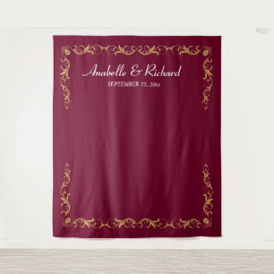 Elegant Victorian  Wedding Photo Booth Backdrop Tapestry
