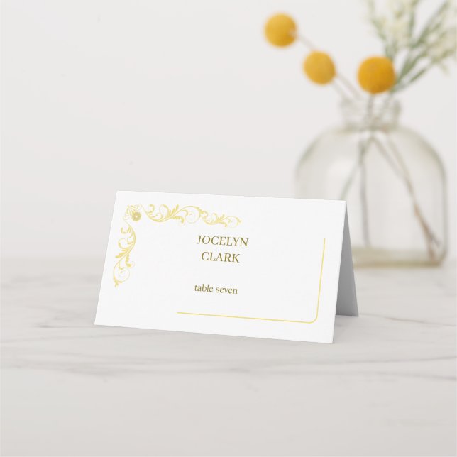 Elegant Victorian Wedding Place Cards (Front)