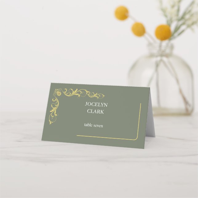 Elegant Victorian Wedding Place Cards (Front)