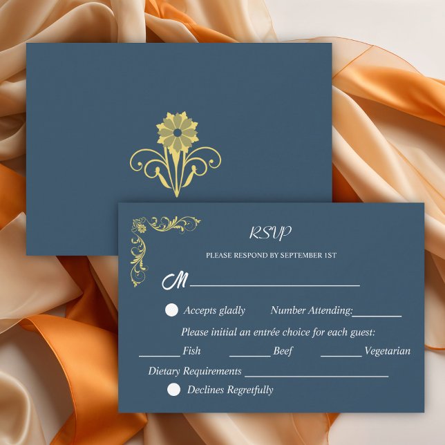 Elegant Victorian  Wedding  RSVP Card (Creator Uploaded)