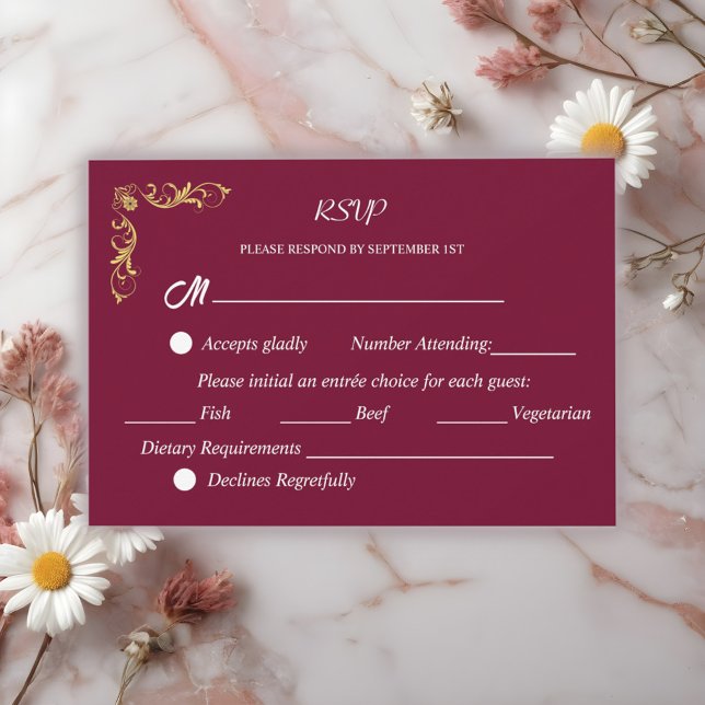Elegant Victorian  Wedding  RSVP Card (Creator Uploaded)