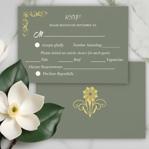 Elegant Victorian Wedding RSVP Card
