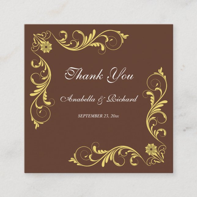 Elegant Victorian Wedding Thank You Enclosure Card (Front)