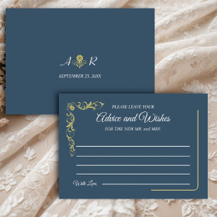 Elegant Victorian Wedding Wishes and Advice Enclosure Card