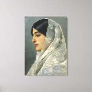Elegant Victorian Young Lady Portrait - Classic Fi Canvas Print