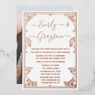 Elegant Victorian Your Photo Rose Gold 