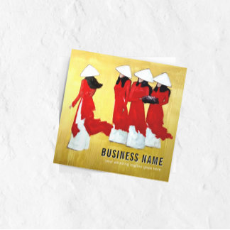 Elegant Vietnamese Ladies in Traditional Attire  Square Business Card