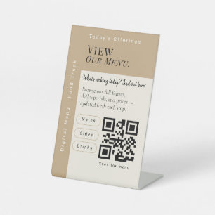 Elegant View Menu QR Code Sign Digital Menu