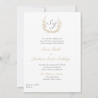 Elegant Vine Crest Formal Invitation