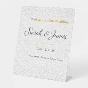 Elegant Vine Floral Pedestal Sign Wedding Gift