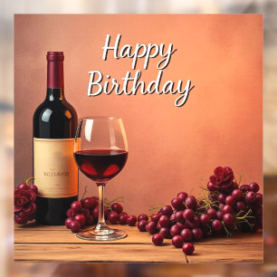 Elegant Vineyard Happy Birthday Wine & Grapes