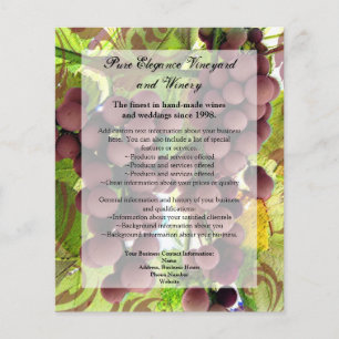Elegant Vineyard Purple/Green Grapes Wedding Flyer