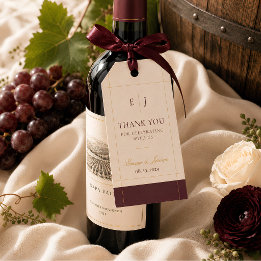 Elegant Vineyard Wedding Favour Thank You Gift Tags