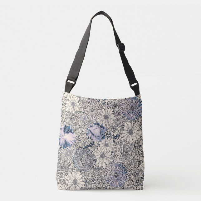Elegant Vintage Abstract Floral Background |  Crossbody Bag (Front)