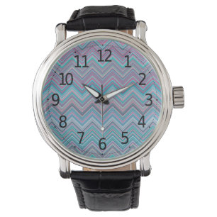 Elegant Vintage Abstract Pastel Chevron Pattern Watch