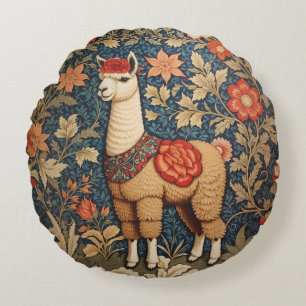 Elegant Vintage Alpaca William Morris Inspired  Round Cushion
