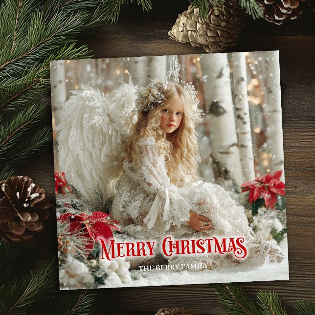 Elegant vintage angel red white gold festive cards (Elegant vintage angel red white gold festive greeting card

)