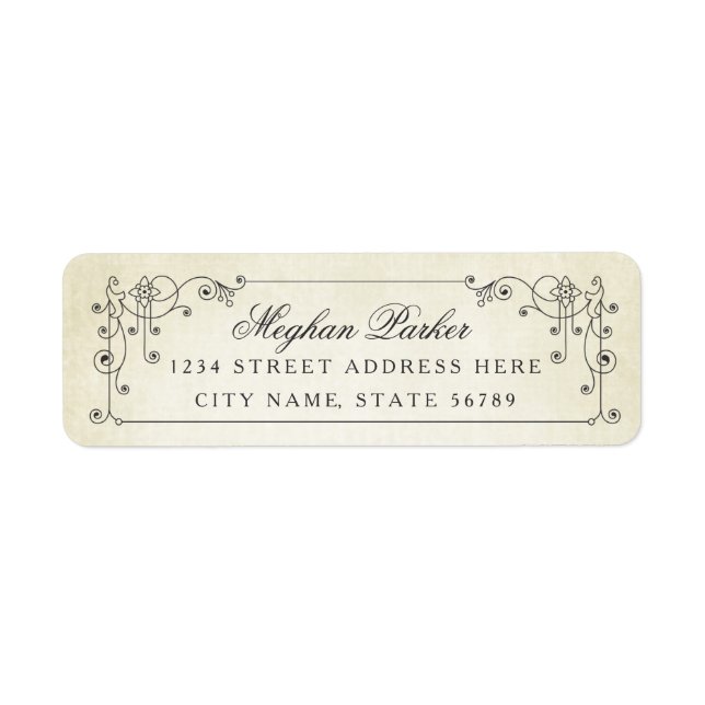 Elegant Vintage Antique Return Address (Front)