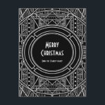 Elegant vintage art deco Merry Christmas Postcard<br><div class="desc">Retro and elegant style for this serie of art deco customisable cards.</div>