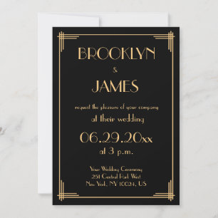Elegant Vintage Art Deco Wedding Invitations