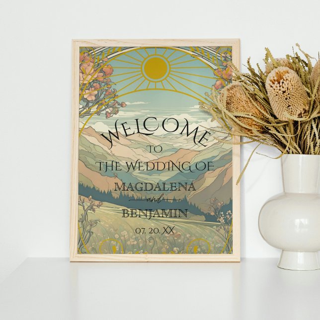 Elegant Vintage Art Nouveau Deco Nature Welcome Poster (Creator Uploaded)