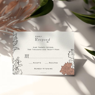 Elegant Vintage Art Nouveau Floral Formal Wedding RSVP Card
