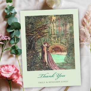 Elegant Vintage Art Nouveau Forest Wedding Thank You Card