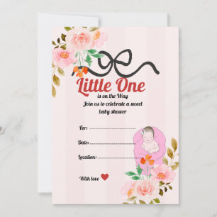 Elegant Vintage Baby Shower Invitation Card – Mini