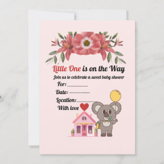 Elegant Vintage Baby Shower Invitation Card – Mini