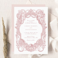 Elegant Vintage Baroque Blush Toile Frame Wedding