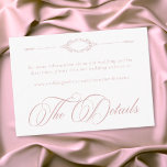 Elegant Vintage Baroque Dusty Pink Wedding Enclosure Card<br><div class="desc">This elegant vintage baroque dusty pink and white wedding details enclosure card design features an ornate scroll border with classic typography. Perfect for formal,  timeless celebrations,  it delivers a refinedte wedding aesthetic with a luxurious,  sophisticated feel. Created by Simply Farmhouse Press.</div>