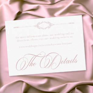 Elegant Vintage Baroque Dusty Pink Wedding Enclosure Card