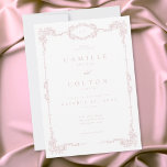 Elegant Vintage Baroque Dusty Pink Wedding Invitation<br><div class="desc">This elegant vintage baroque dusty pink and white wedding invitation design features an ornate scroll border with classic typography. Perfect for formal,  timeless celebrations,  it delivers a refined wedding aesthetic with a luxurious,  sophisticated feel. Created by Simply Farmhouse Press.</div>