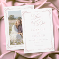 Elegant Vintage Baroque Dusty Pink Wedding Photo