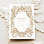 Elegant Vintage Baroque Gold Toile Frame Wedding Invitation<br><div class="desc">Embrace timeless sophistication with the floral elegant wedding invitation. The refined floral frame captures the essence of romance and tradition in this exquisitely crafted invitation,  perfect for announcing your special day in style.</div>