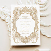 Elegant Vintage Baroque Gold Toile Frame Wedding