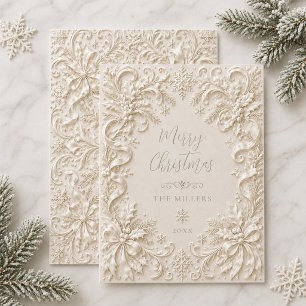 Elegant Vintage Baroque Merry Christmas Card
