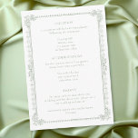 Elegant Vintage Baroque Sage Green Wedding Enclosure Card<br><div class="desc">This elegant vintage baroque dusty sage green and white wedding details enclosure card design features an ornate scroll border with classic typography. Perfect for formal,  timeless celebrations,  it delivers a refined wedding aesthetic with a luxurious,  sophisticated feel. Created by Simply Farmhouse Press.</div>