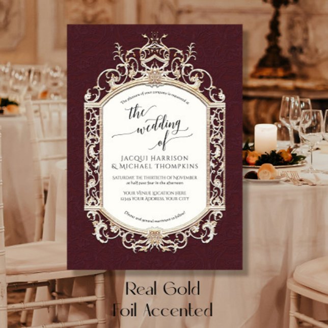 Elegant Vintage Baroque Scrollwork Burgundy  (Creator Uploaded)